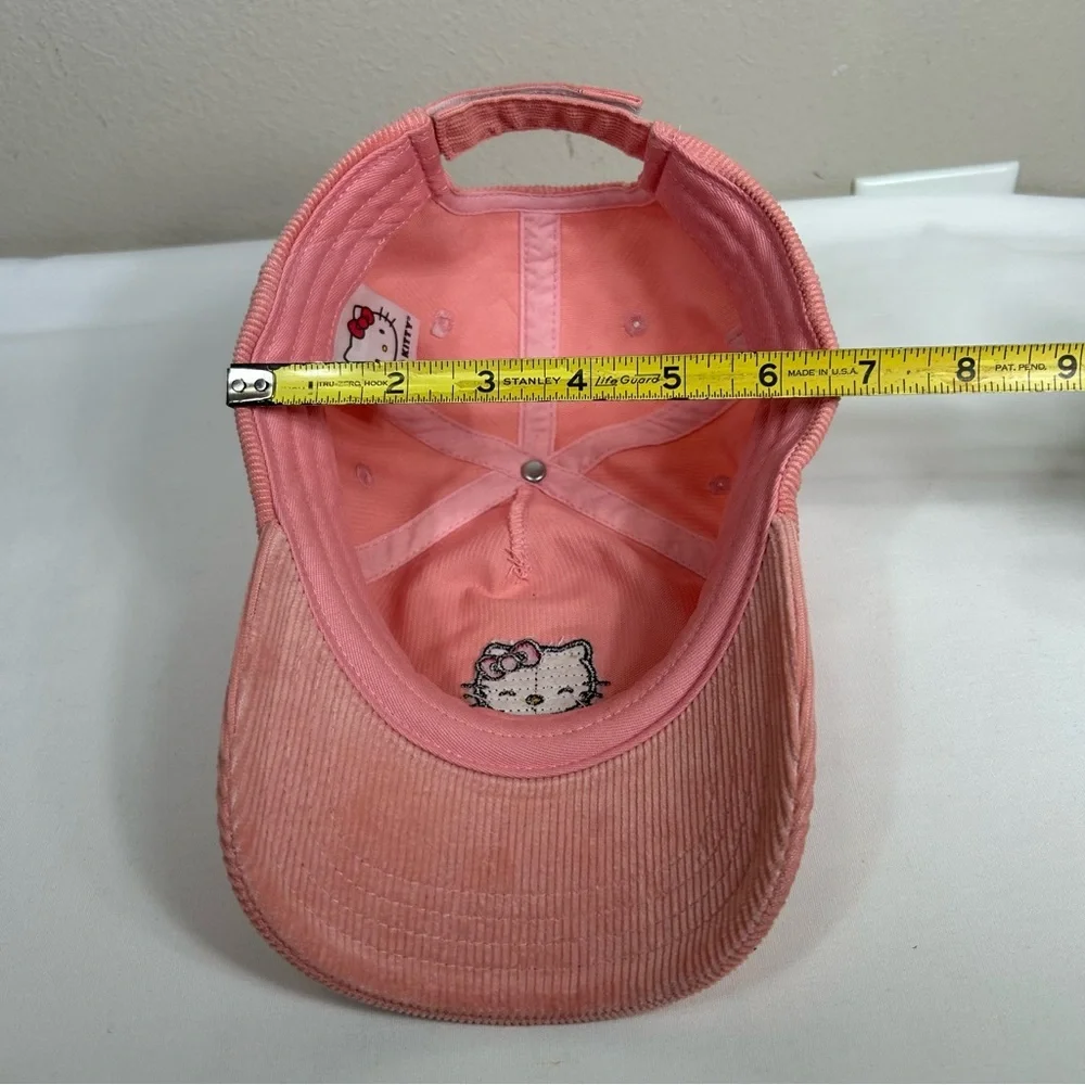 Hello Kitty Sanrio Embroidery‎ Corduroy Pink Peach Toddler  Adjustable Cap